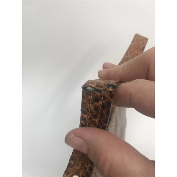 Vintage Handbag Faux Snakeskin 1940 Caramel Color Fashionable - Picture 9 of 13